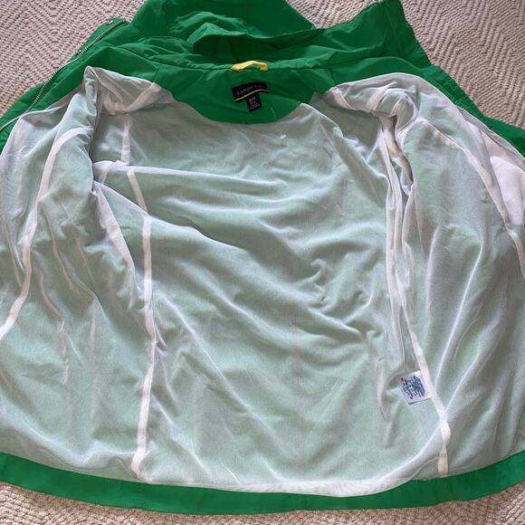 Lands End Women Small Windbreaker Rain Jacket Light Weight Green Hooded - Picture 6 of 7